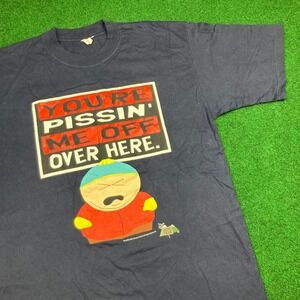 Vintage South Park Shirt Mens L Blue 1998 Eric Cartman Youre Pissing Me Off 90s